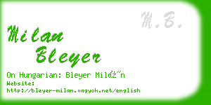 milan bleyer business card